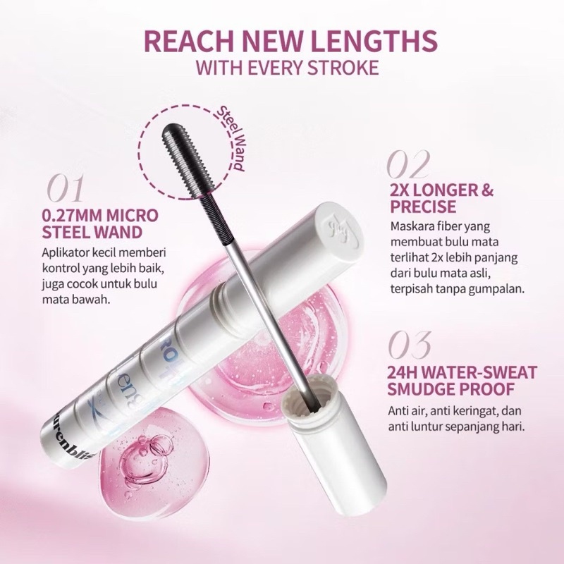 BARENBLISS MASCARA STEEL ROLL TO VOLUME8GR PINK